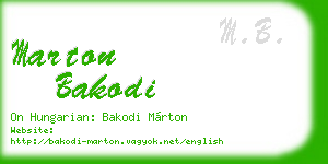 marton bakodi business card